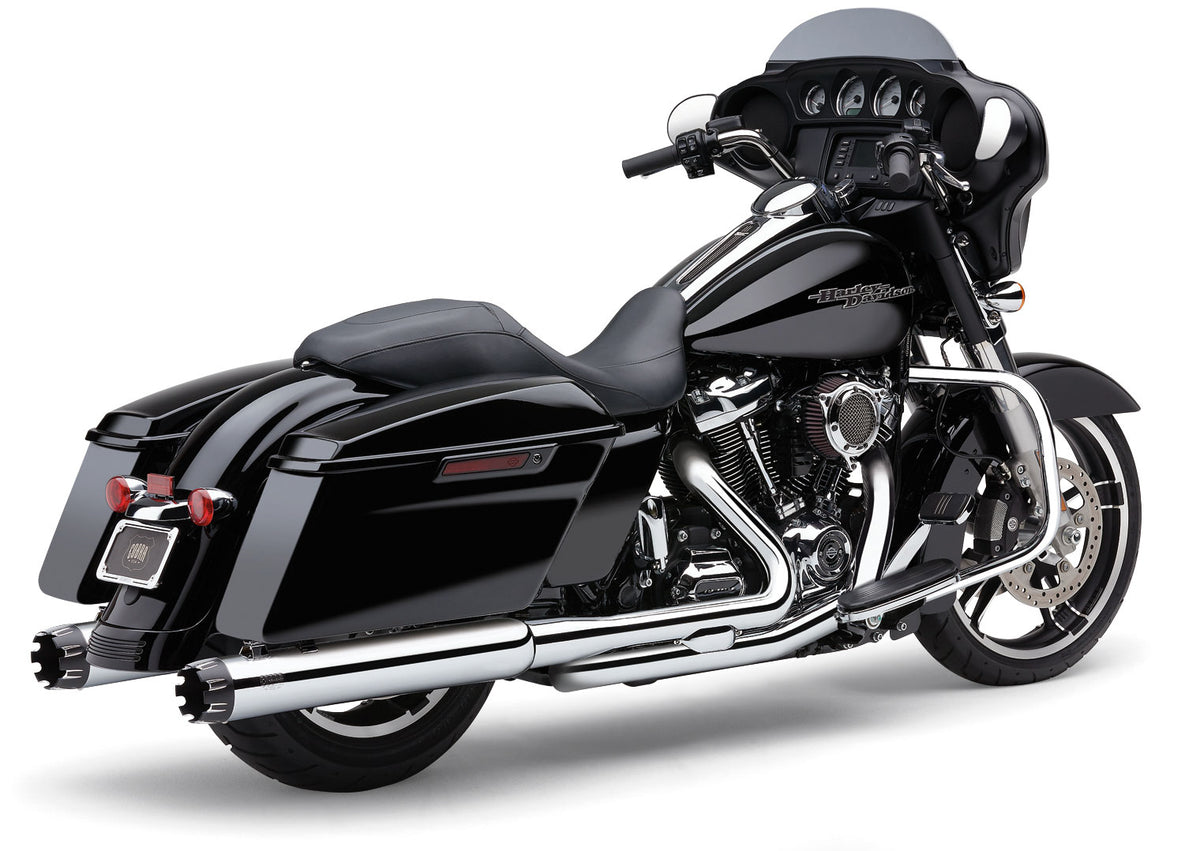 Cobra 4" Dual Cut Tip Slip-On Chrome FLH/Touring | 6266