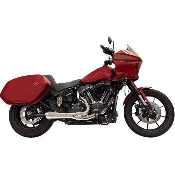 2-into-1 Ripper Exhaust System with Megaphone Muffler - Short - Chrome - M8 Softail