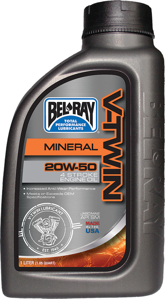 BEL-RAY V-TWIN MINERAL OIL 20W50 1L (12/CASE SOLD EA)
