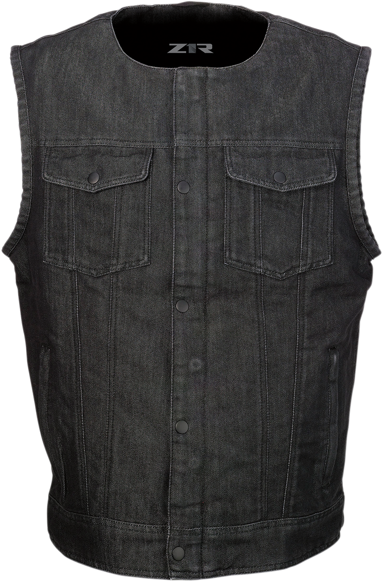 Ganja Denim Vest — Black