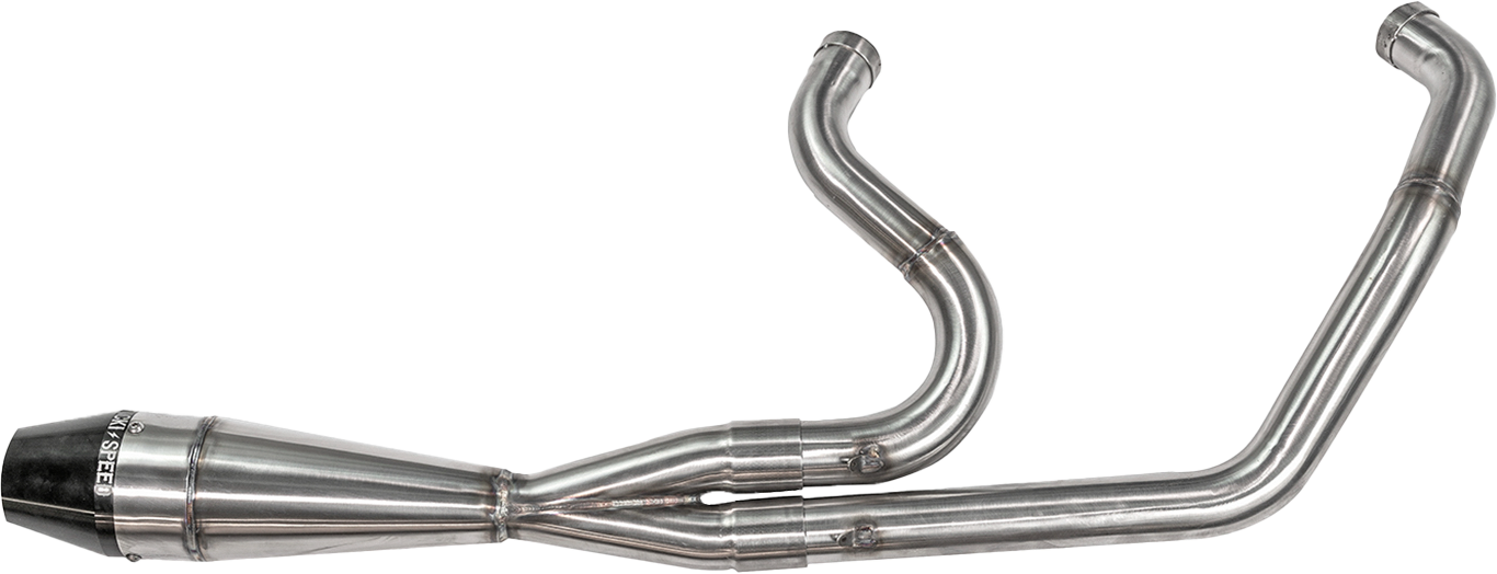 SAWICKI 2In1 Shorty for Softail Models - 2IN1 M8 SOFTAIL SHORTY PIPE BRUSHED SS - 930-01236