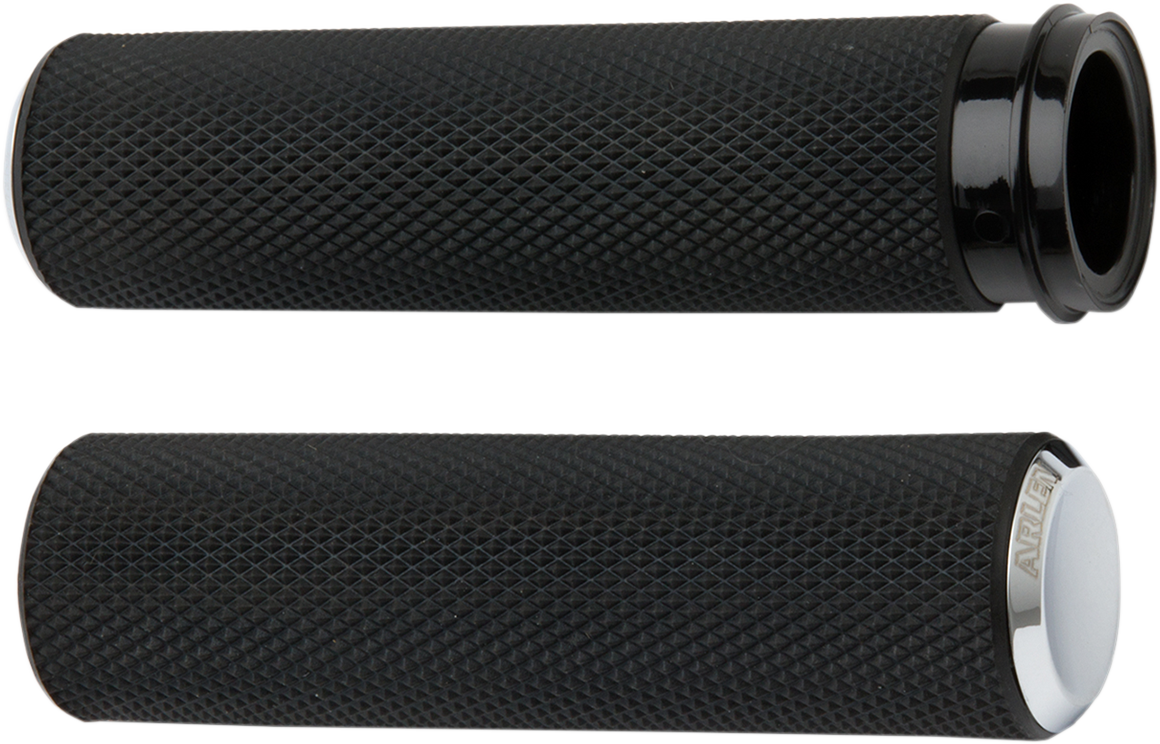 Arlen Ness Knurled Grips - Cable - Chrome