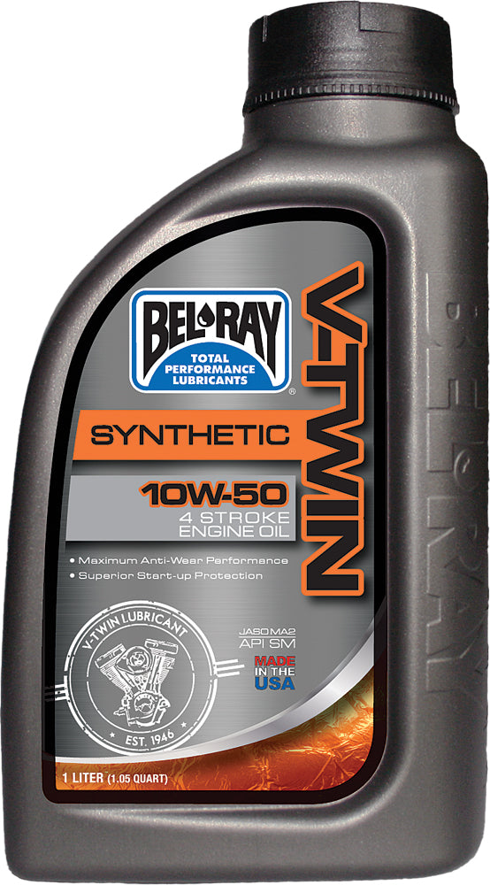 BEL-RAY V-TWIN SYNTHETIC OIL 10W50 1L (12/CASE SOLD EA)