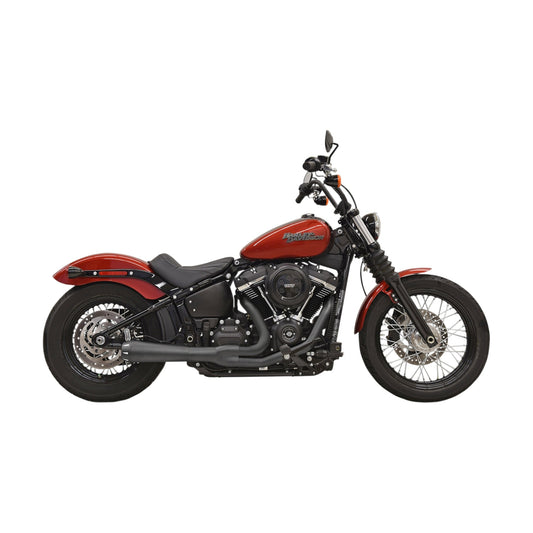 Bassani Road Rage 1S72RB black 2-into-1 exhaust installed on Softail