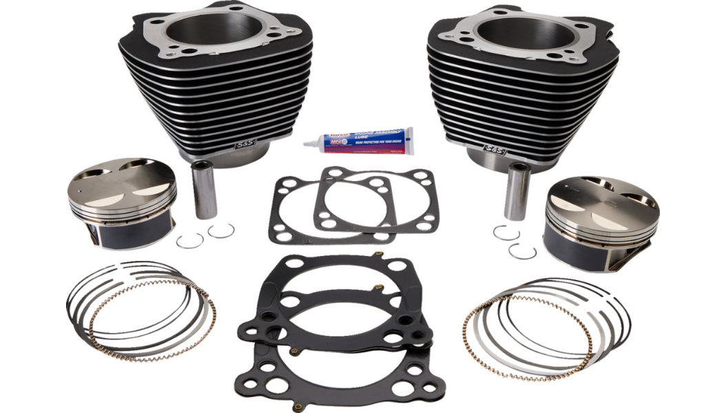 S&S 910-0625A 0931-1191 124" Big Bore Cylinder Kit - M8 - Black