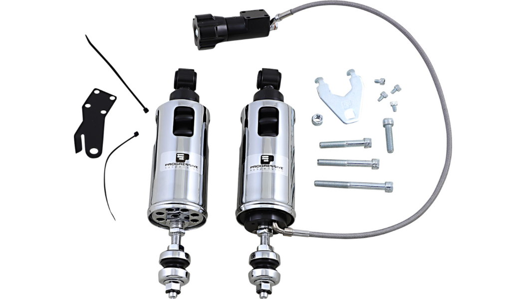 PROGRESSIVE SUSPENSION 1310-1135 422-4104C 422 Series Shocks with Remote Adjustable Preload - Chrome - Standard