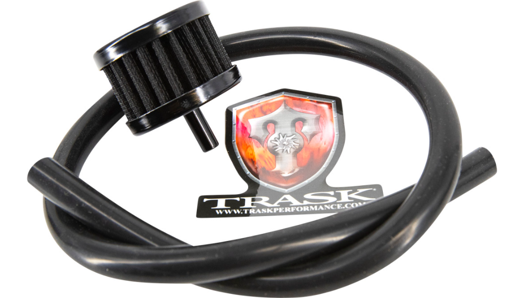 TRASK - TM-2041BK - Check M8 Vented Transmission Top Cover for Harley-Davidson