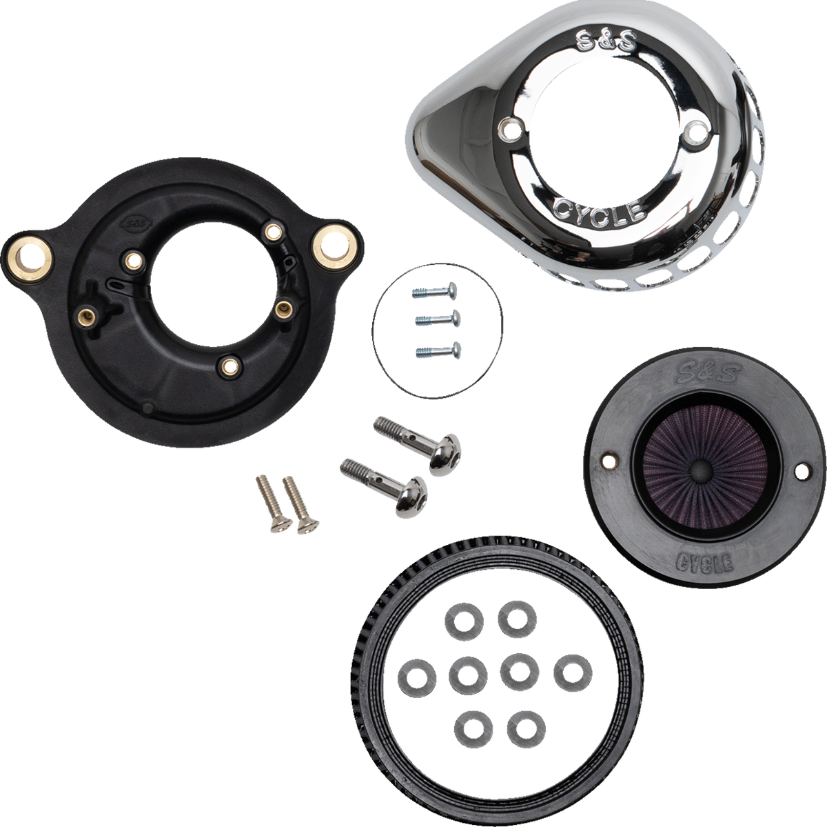 S&S Cycle Stealth Air Stinger Kit — Chrome Teardrop, Milwaukee-Eight | 170-0717A