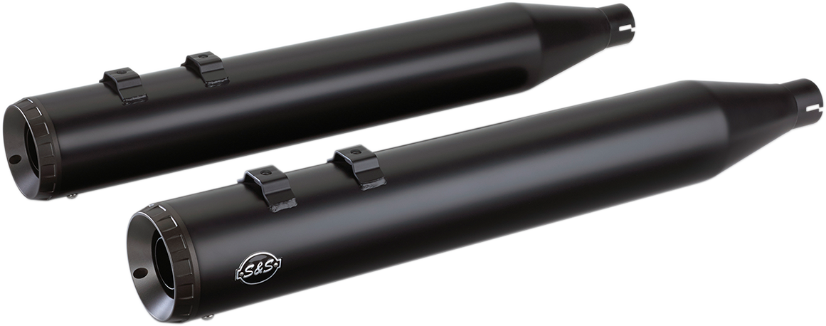S&S Cycle Grand National Slip-On Mufflers — Black, Touring / Trike | 550-0690