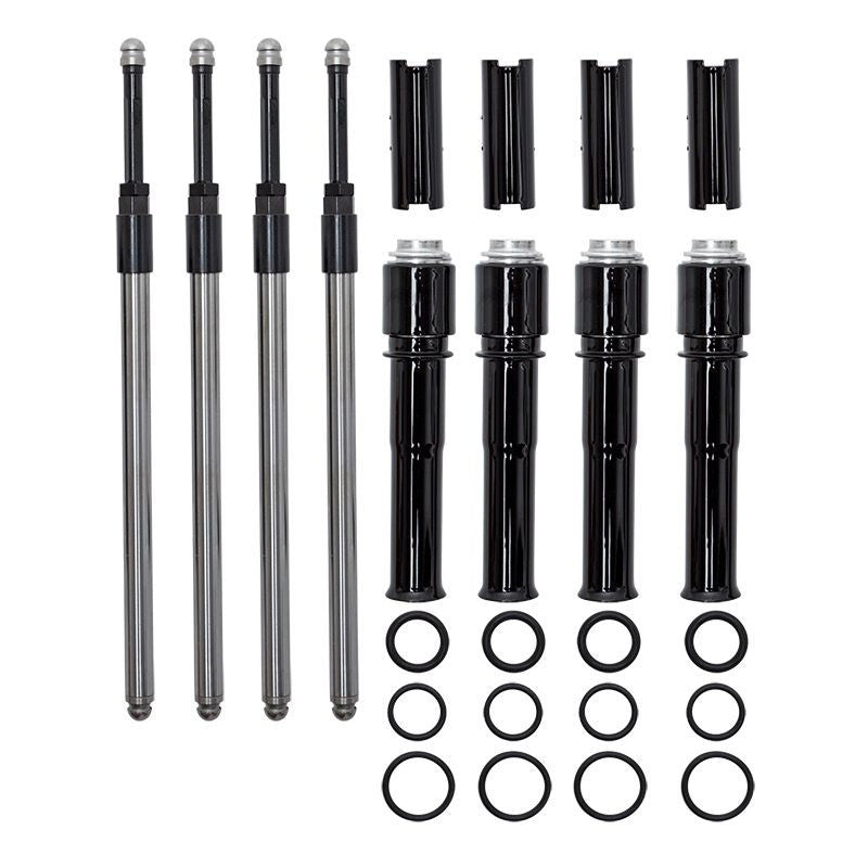 Complete S&S 930-0137 Quickee pushrod kit with gloss black covers and O-rings