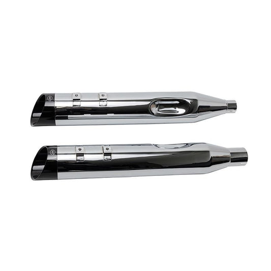 S&S MK45 Mufflers — Chrome / Black Cutlass — M8 Touring — 550-1011