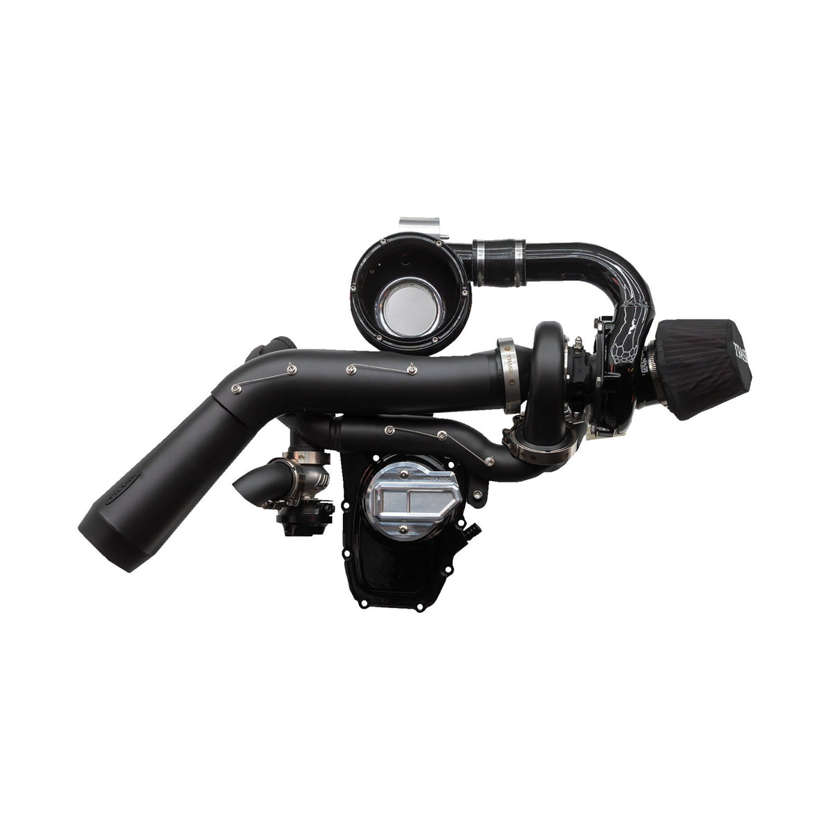 Trask Tornado Stage 2 Turbo Kit — Gen 2 M8 — Black / Black Aluminum — TM-7620-BK