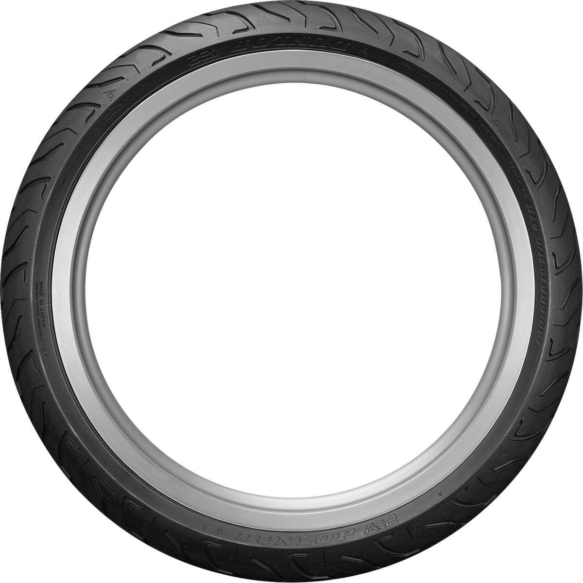 Dunlop AE2 Front Tire - 130/90B16 73H - Blackwall (manufacturer reference image)