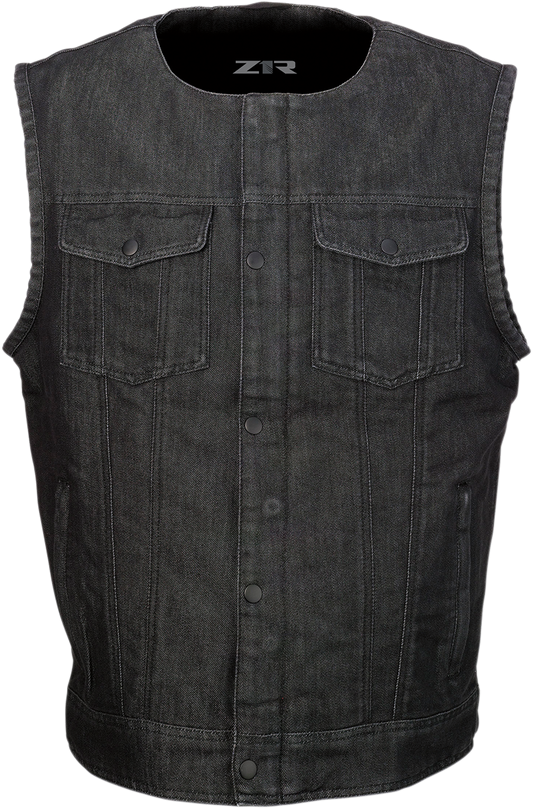 Ganja Denim Vest — Black