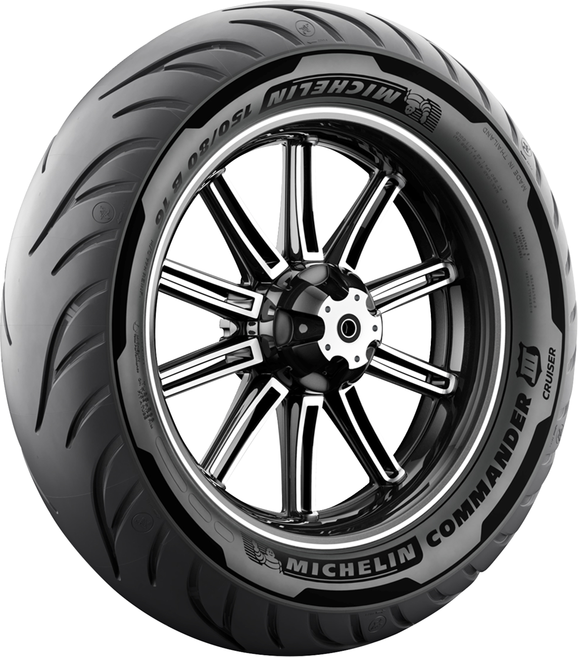 Michelin Commander III Cruiser Rear Tire - 150/80B16 77H - Blackwall (manufacturer reference image)