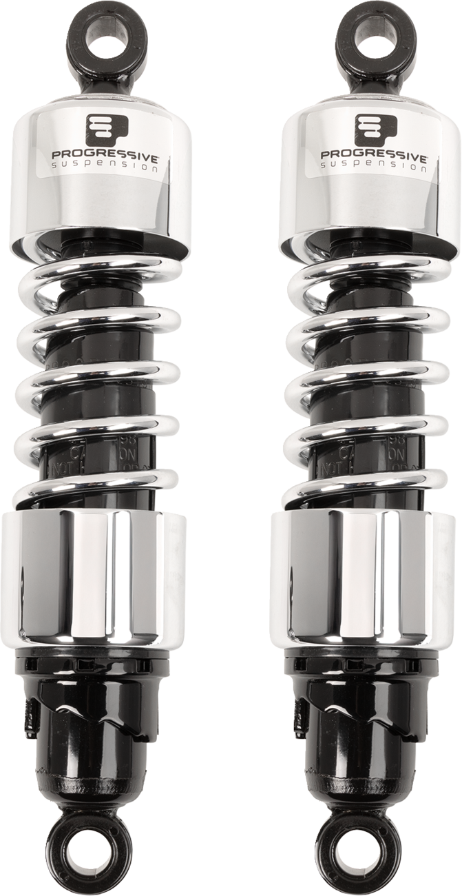 Progressive 412 12-inch Rear Shocks - Chrome - Standard - Touring