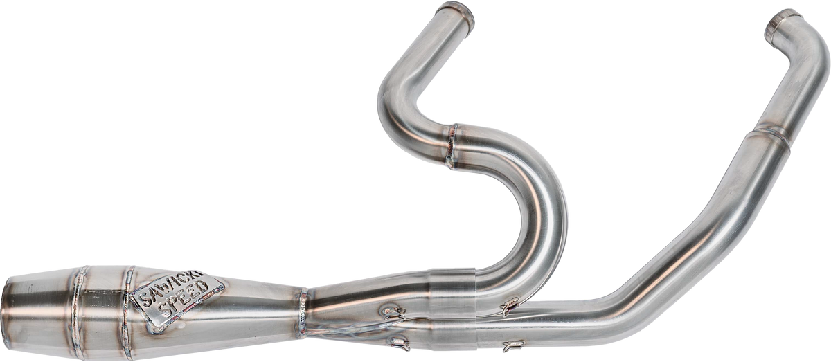 Sawicki 2-Into-1 Twin Cam Touring Shorty Cannon Brushed Stainless | 930-01225
