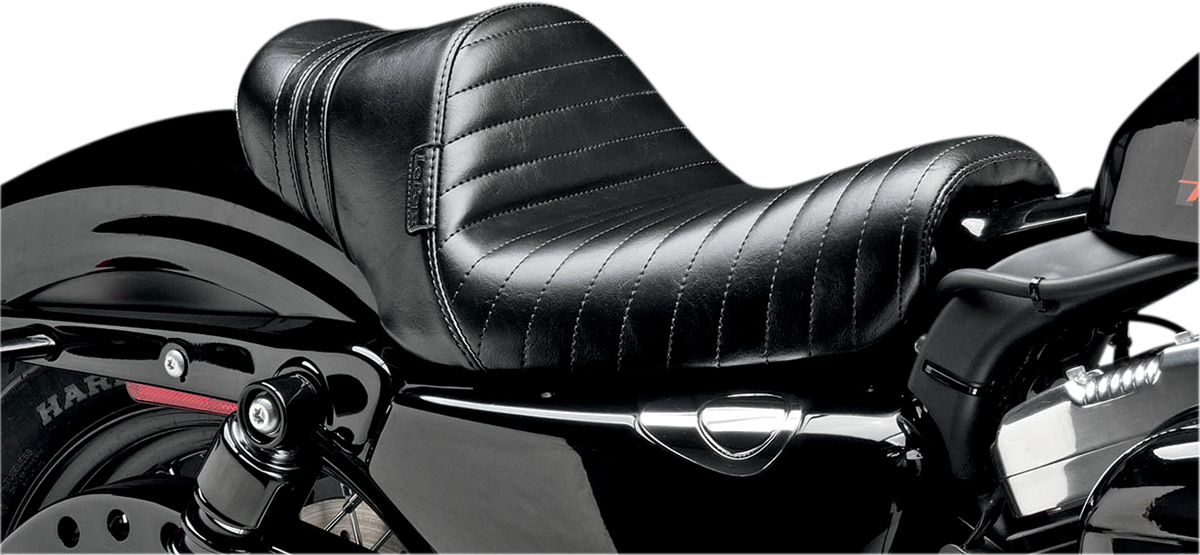 LePera Stubs Spoiler Seat - Pleated - Black w/ Black Stripes - XL/XR '04-'22