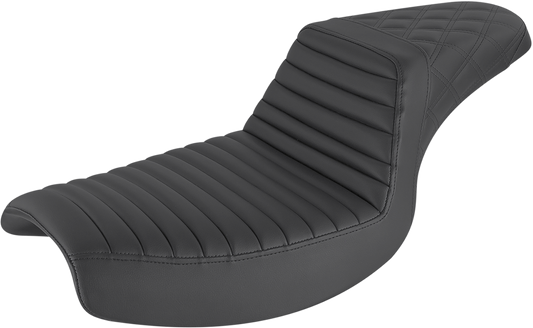 Saddlemen Step-Up Seat - Front Tuck-n-Roll/Rear Lattice Stitch - Black