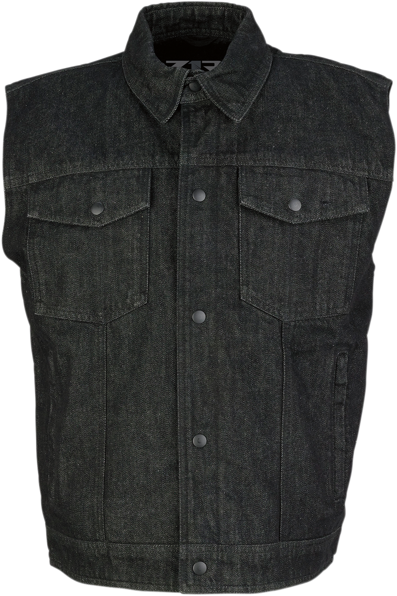 Denim Vest — Black