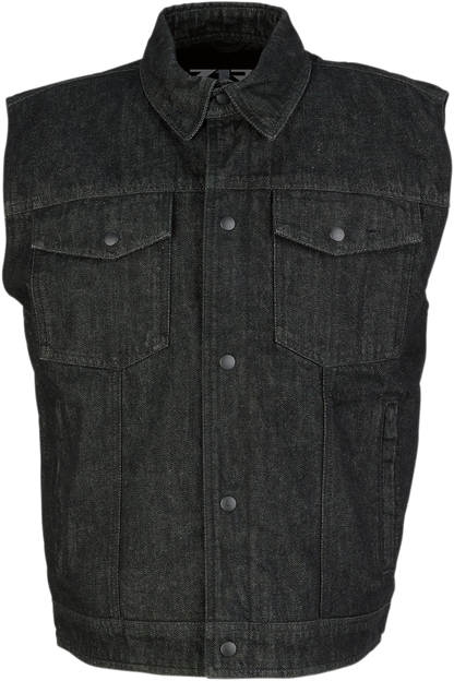 Denim Vest — Black