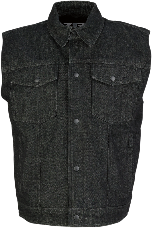 Denim Vest — Black