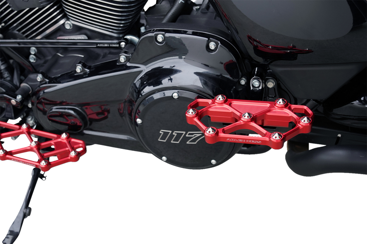 Arlen Ness Diamond Floorboards - Passenger - Red