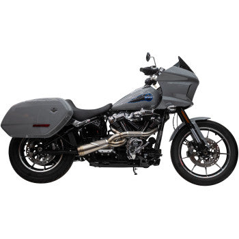 2-into-1 Big Sexy Exhaust System - Brushed Stainless Steel - M8 Softail