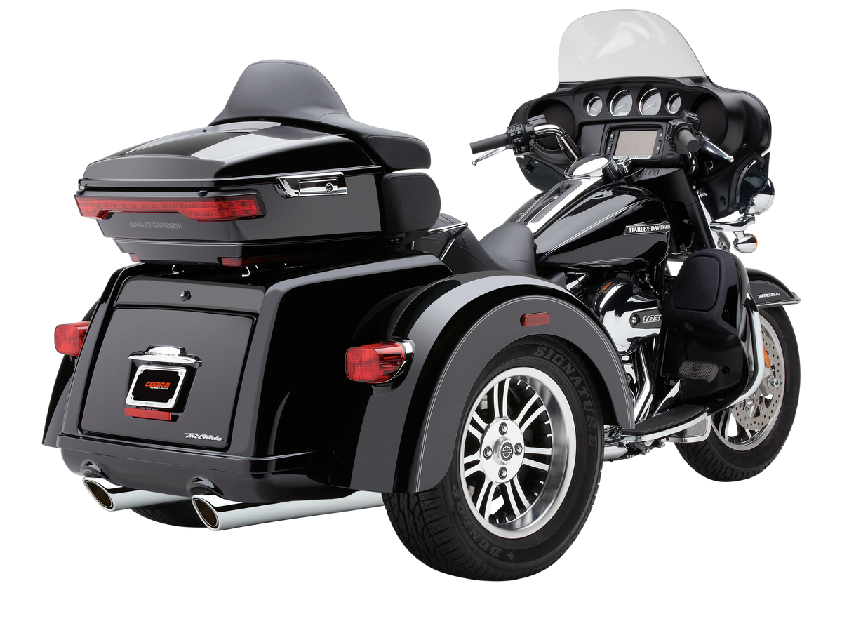 Cobra 909-Twins 4" Slip-Ons Black Tri-Glide | 6303RB