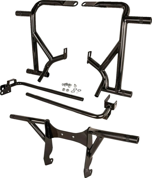 Burly Brand Brawler Complete Crash Bar Kit for Harley Touring 2014–2023 — Black