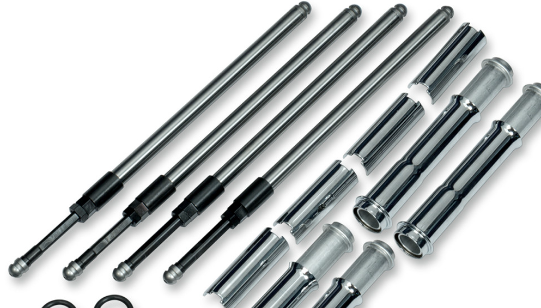 S&S CYCLE 0928-0088 930-0123 Adjustable Pushrods Chrome - M8