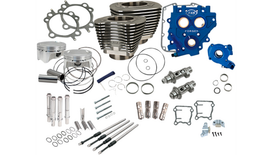 S&S Cycle 0904-0030 330-0668 110" Chain Drive Power Package, Black, Fits 07-19 Twin Cam