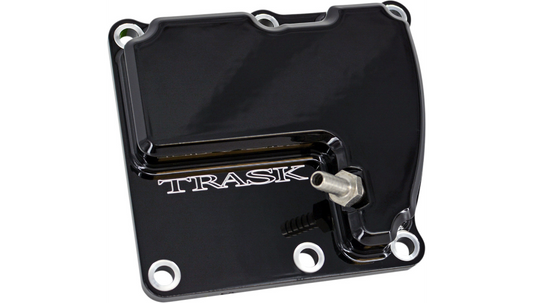 TRASK - TM-2041BK - Check M8 Vented Transmission Top Cover for Harley-Davidson