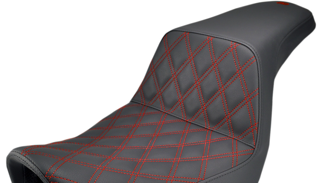 Saddlemen Step-Up Seat 806-04-172RD Front Lattice Stitch/Red Stitching 0803-0593