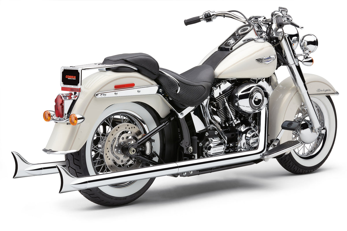 Cobra Bad Hombre True Dual Fishtails Chrome Softail | 6988