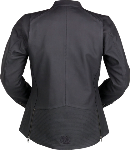 Women's Matchlock Leather Jacket — Black