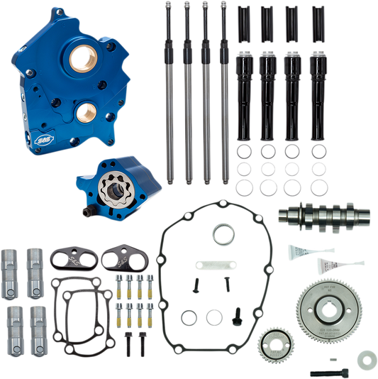 S&S Cam Chest Kit - Oil Cooled - Gear Drive - 475 Cam - Black Pushrod Tubes - M8 | 310-1014B