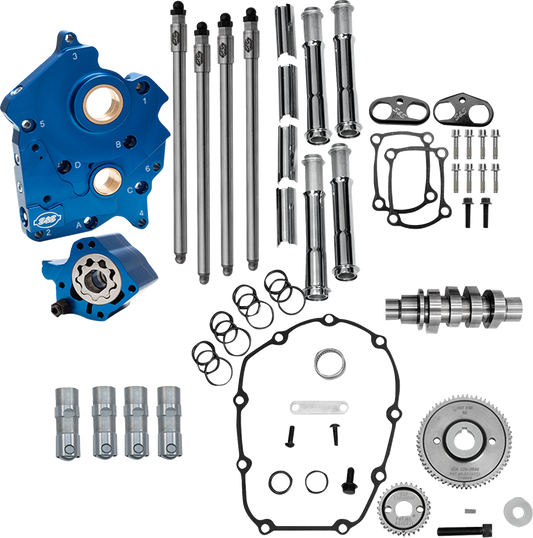 S&S Cam Chest Kit - Oil Cooled - Gear Drive - 496 Cam - Chrome Pushrod Tubes - M8 | 310-1382A