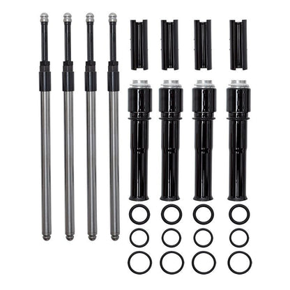 Complete S&S 930-0137 Quickee pushrod kit with gloss black covers and O-rings