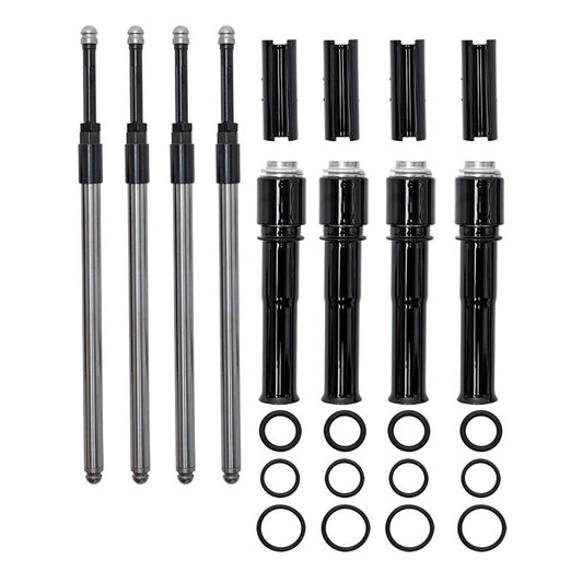 Complete S&S 930-0137 Quickee pushrod kit with gloss black covers and O-rings