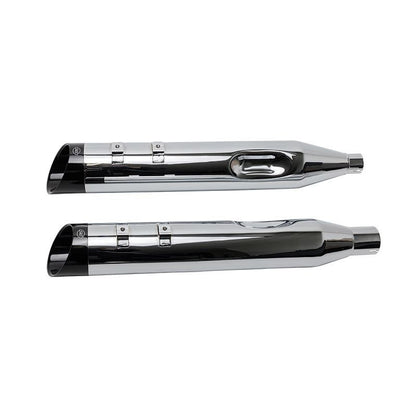 S&S MK45 Mufflers — Chrome / Black Cutlass — M8 Touring — 550-1011