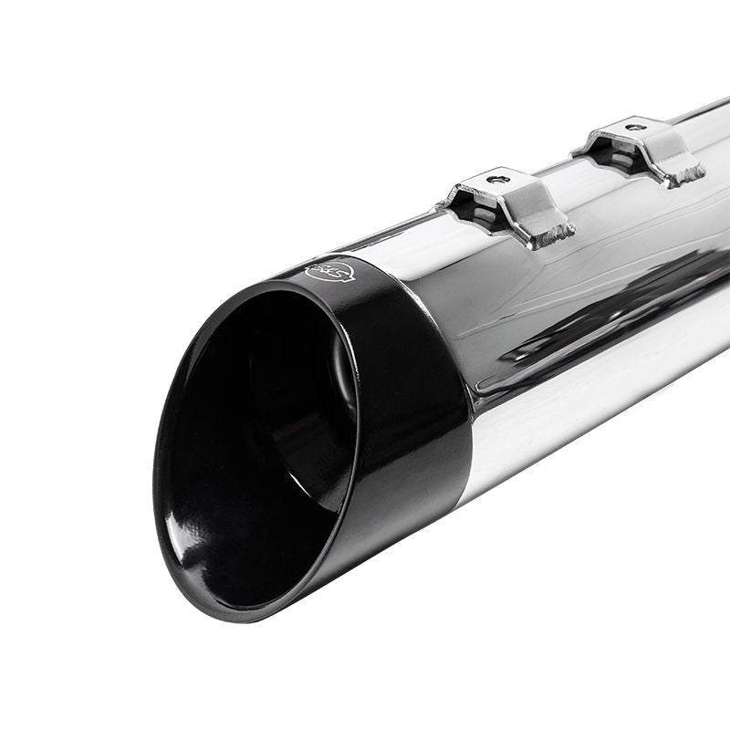 S&S MK45 Mufflers — Chrome / Black Cutlass — Touring 1995–2016 — 550-1017